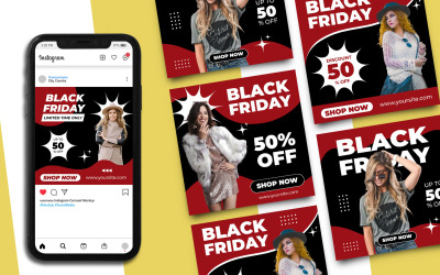 Modello di post Instagram del Black Friday 9