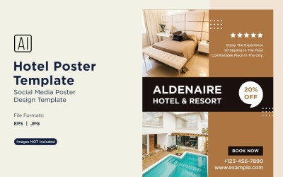 Modello di progettazione di poster di marketing alberghiero 01