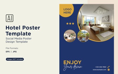 Modello di progettazione di poster di marketing alberghiero 06