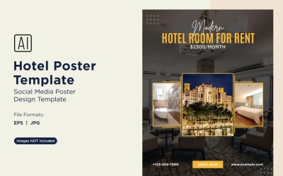 Modello di progettazione di poster di marketing alberghiero 08