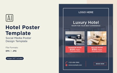 Modello di progettazione di poster di marketing alberghiero 10