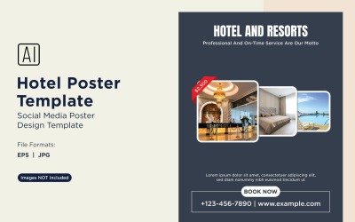 Modello di progettazione di poster di marketing alberghiero 16