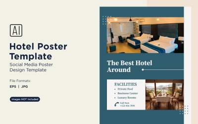Modello di progettazione di poster di marketing alberghiero 25
