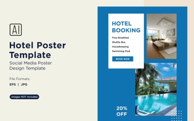 Otel Pazarlama Poster Tasarım Şablonu 02