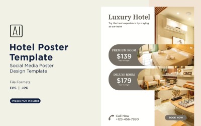 Otel Pazarlama Poster Tasarım Şablonu 04
