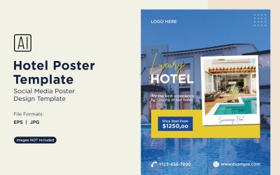 Otel Pazarlama Poster Tasarım Şablonu 15
