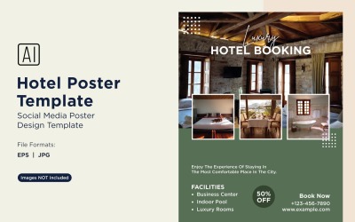 Otel Pazarlama Poster Tasarım Şablonu 22