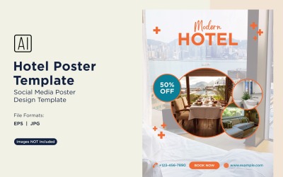 Otel Pazarlama Poster Tasarım Şablonu 24