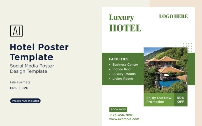 Otel Pazarlama Poster Tasarım Şablonu 36