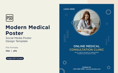Plantilla de diseño de póster médico 55