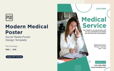 Plantilla de diseño de póster médico 64