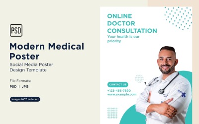 Plantilla de diseño de póster médico 79