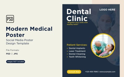Plantilla de diseño de póster médico 85
