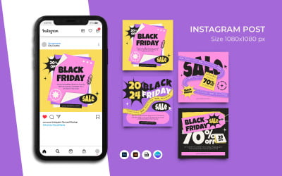 Plantilla de publicación de Instagram para el Viernes Negro n.° 11