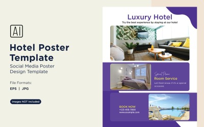 Szablon projektu plakatu marketingowego hotelu 09