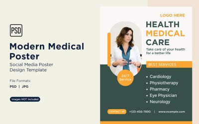 Tıbbi Poster Tasarım Şablonu 94