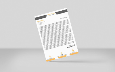 Corporate Brevhuvud Identitetsmall Design Minimal Style (senapssvart färg)