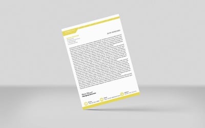 Creative Letterhead Yellow Colors Corporate Letterhead Identity Template Design Minimal Style
