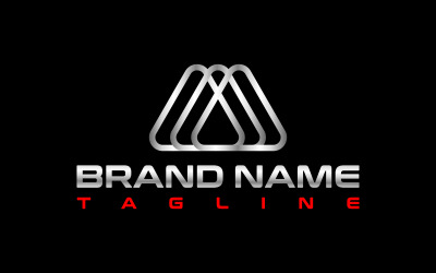 Design del logo con tripla lettera A a forma di triangolo del marchio