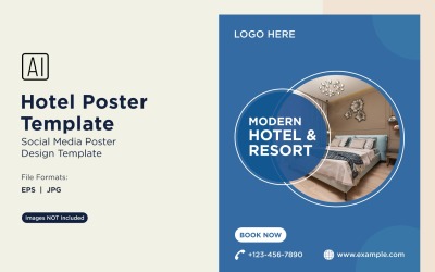 Hotelmarketing posterontwerp sjabloon 56