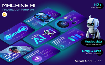 机器 AI Google 幻灯片演示主题