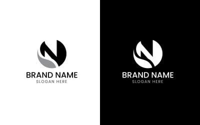 Letter N leaf natural logo-10-387