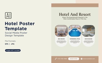 Modello di progettazione del poster di marketing alberghiero 39