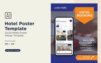 Modello di progettazione di poster di marketing alberghiero 33