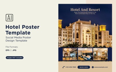 Modello di progettazione di poster di marketing alberghiero 45