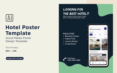 Modello di progettazione di poster di marketing alberghiero 47