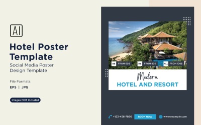 Modello di progettazione di poster di marketing alberghiero 53
