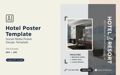 Modello di progettazione di poster di marketing alberghiero 70