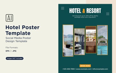 Modello di progettazione di poster di marketing alberghiero 73
