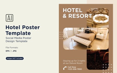 Otel Pazarlama Poster Tasarım Şablonu 92