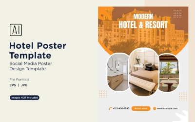 Plantilla de diseño de póster de marketing de hotel 57