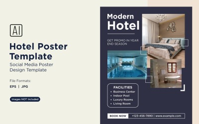 Plantilla de diseño de póster de marketing de hotel 71