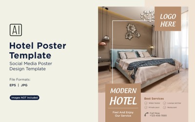Plantilla de diseño de póster de marketing de hotel 85