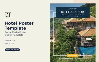 Plantilla de diseño de póster de marketing de hotel 88