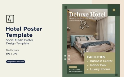Plantilla de diseño de póster de marketing de hotel 98