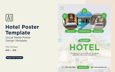 Plantilla de diseño de póster de marketing de hotel n.° 63