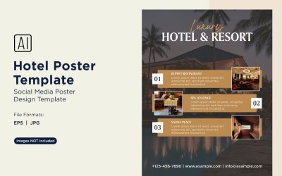 Plantilla de diseño de póster de marketing de hotel n.° 64