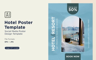 Plantilla de diseño de póster de marketing de hotel n.° 67