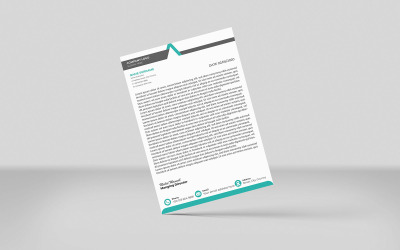 Plantilla de identidad corporativa con membrete creativo en colores negro y aguamarina Diseño de estilo minimalista