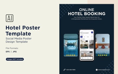 Szablon projektu plakatu marketingowego hotelu 44