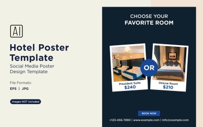 Szablon projektu plakatu marketingowego hotelu 48