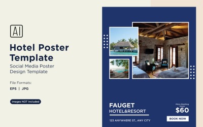 Szablon projektu plakatu marketingowego hotelu 52