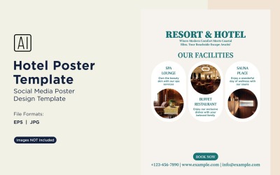 Szablon projektu plakatu marketingowego hotelu 55