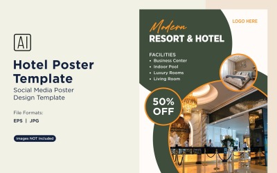 Szablon projektu plakatu marketingowego hotelu 59