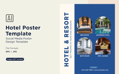 Szablon projektu plakatu marketingowego hotelu 62