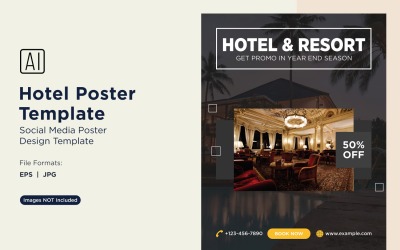 Szablon projektu plakatu marketingowego hotelu 65